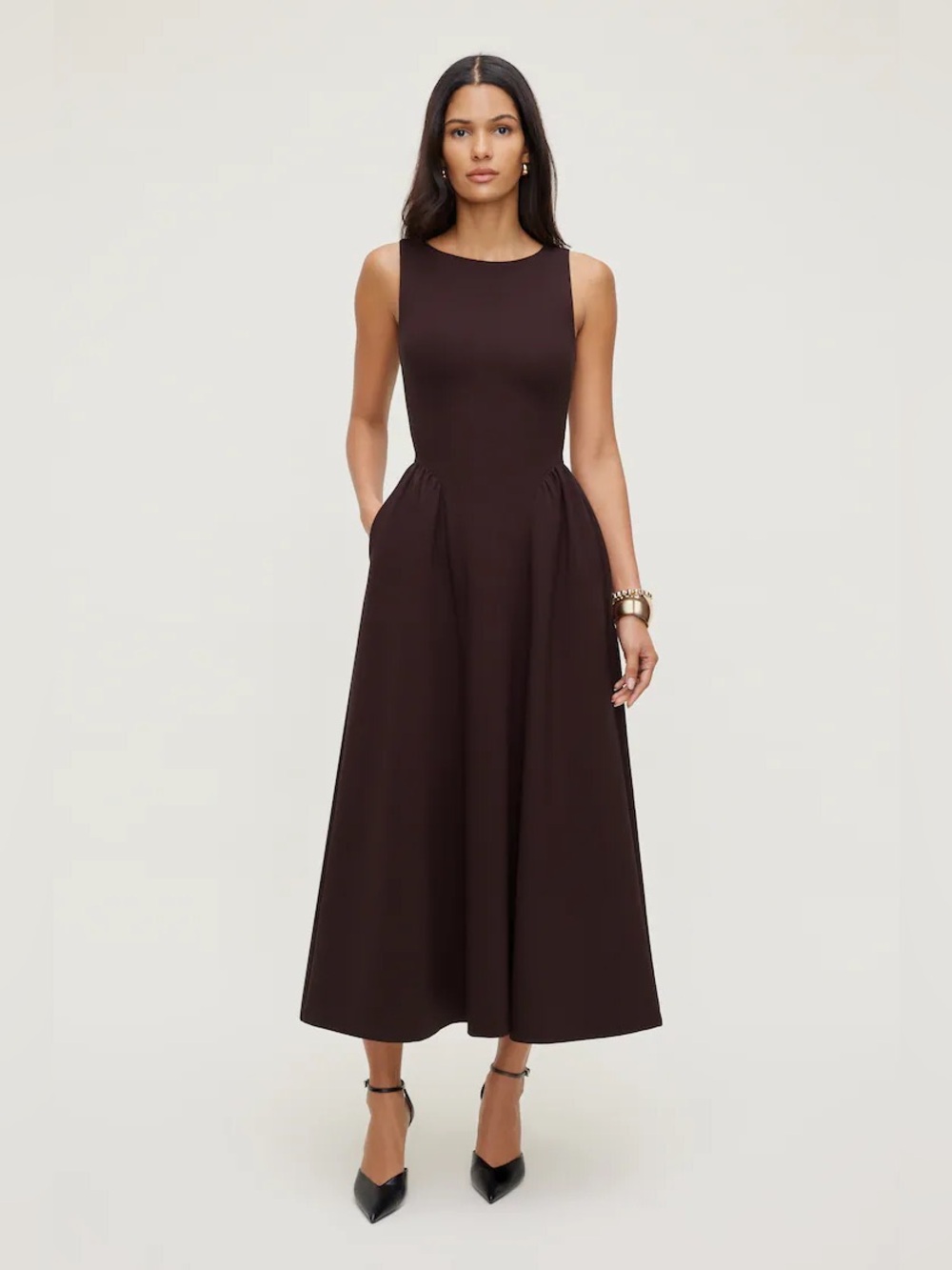 Dynamite Iris Ponte Midi Dress Butter Yellow BNWT